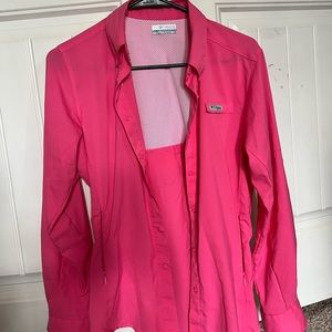 Womens pink Columbia button up